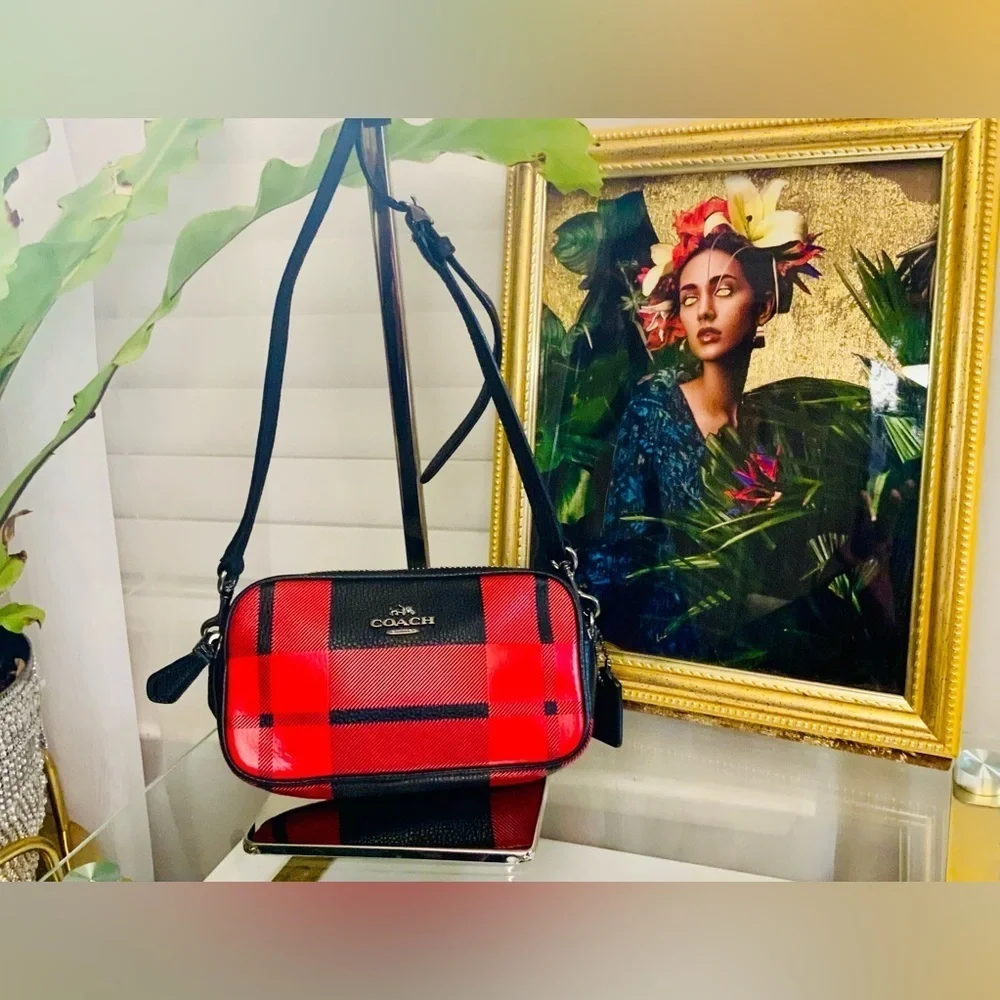 Coach Jamie Camera Bag w/Tartan Paid & Coach Dust Bag
